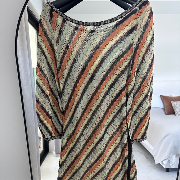 Missoni Open Back Criss Cross Belt Knit Dress, 3/4 sleeves, IT 42, Made in Italy - Picture 8 of 9